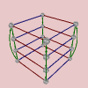 Cayley diagram of Z_2 x Z_4 x Z_2